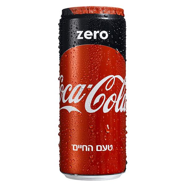 קוקה קולה זירו פחיות – 330 מ"ל × 24 יחידות (מארז)