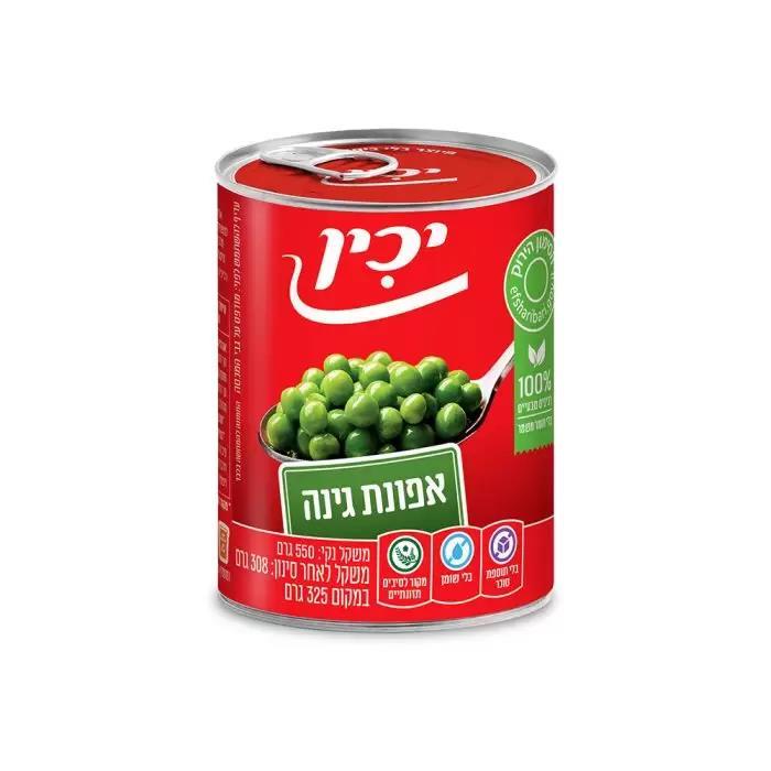 יכין אפונת גינה – 550 גרם × 12 יחידות (מארז)