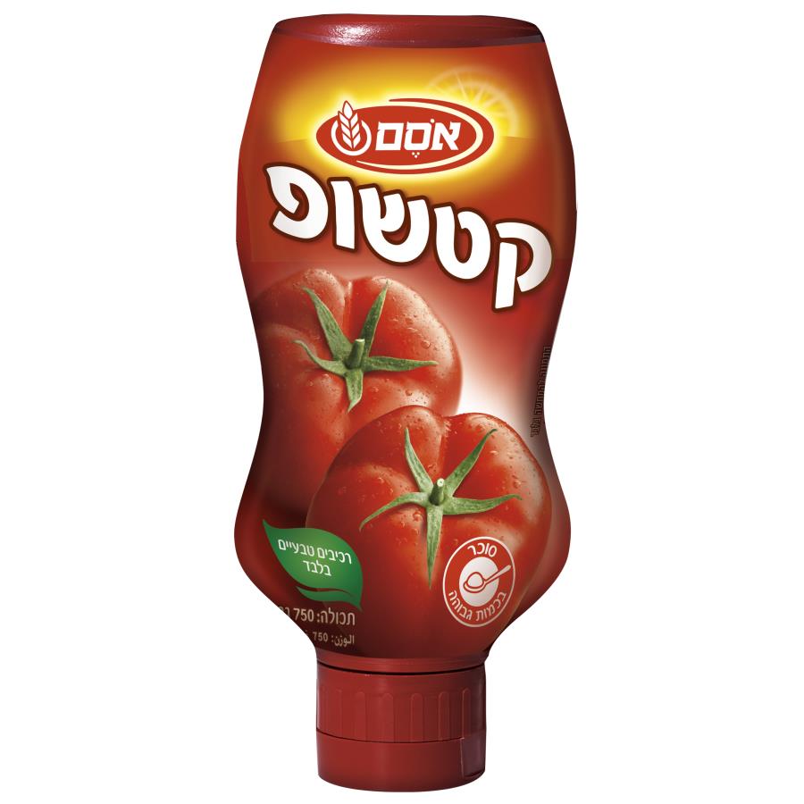 קטשוף אסם לחיץ 750 גרם * 12 יחידות (מארז)