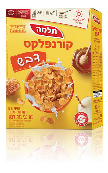 קורנפלקס תלמה עם דבש 850 גרם * 12 יחידות (מארז)