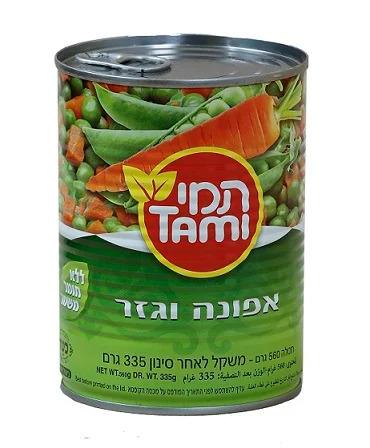 תמי אפונה ו גזר- 600 גרם × 12 יחידות (מארז)