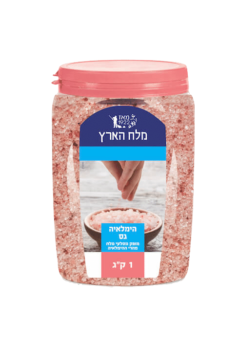 מלח הארץ הימלאייה גס (צנצנת ורודה) – 1 ק"ג × 8יחידות (מארז)