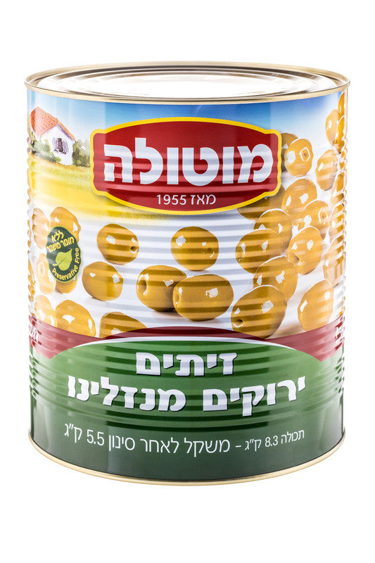 מוטולה זיתים ירוקים מנזלינו 12/15 – 9 ליטר × 1 יחידה (מארז)