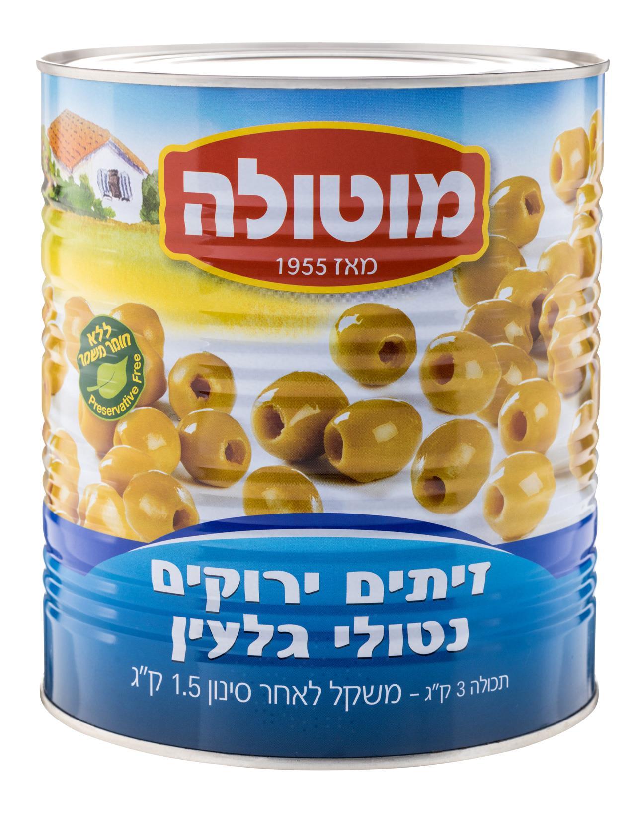 מוטולה זיתים ירוקים חרוזית 15/17 – 9 ליטר × 1יחידה