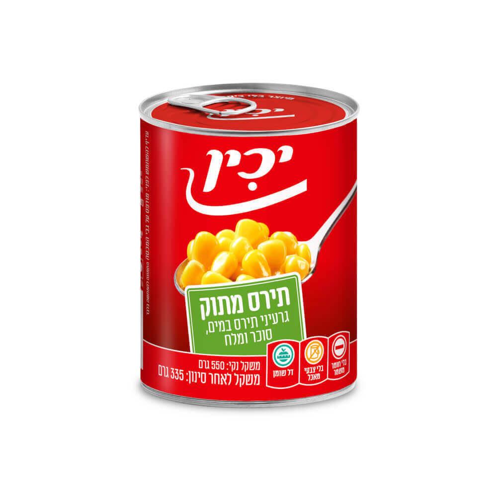 יכין תירס– 550 גרם × 12 יחידות (מארז)