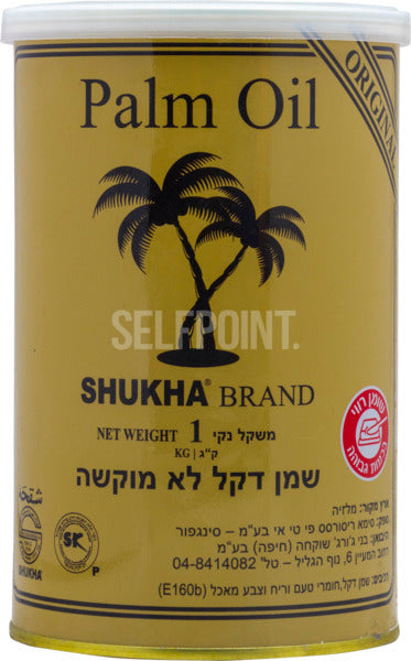 שמן דקל לא מוקשה שוקחה – 1 ק"ג × 12 יחידות (מארז)