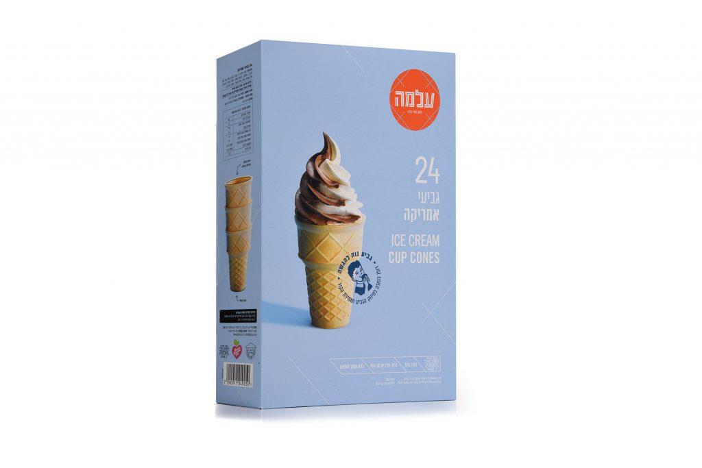 עלמה גביעי גלידה אמריקאי – 24 גביעים × 12 יחידות (מארז)